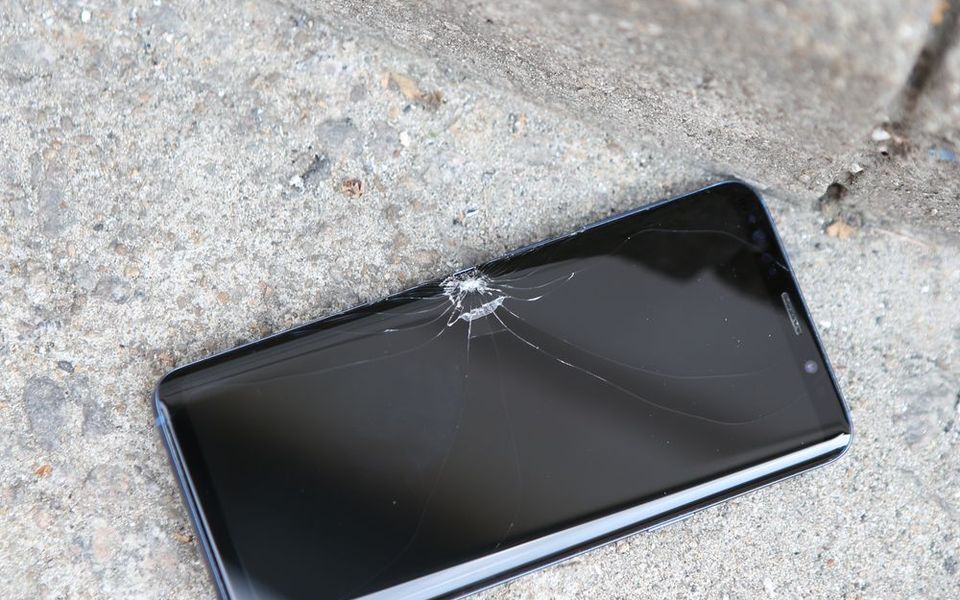 Smartphone with a cracked screen