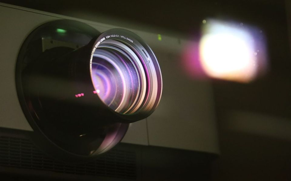 Projector lens close-up