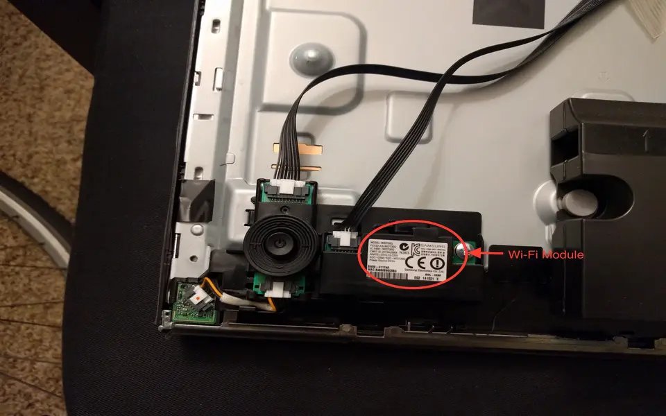 Samsung TV Wi-Fi module removed for testing